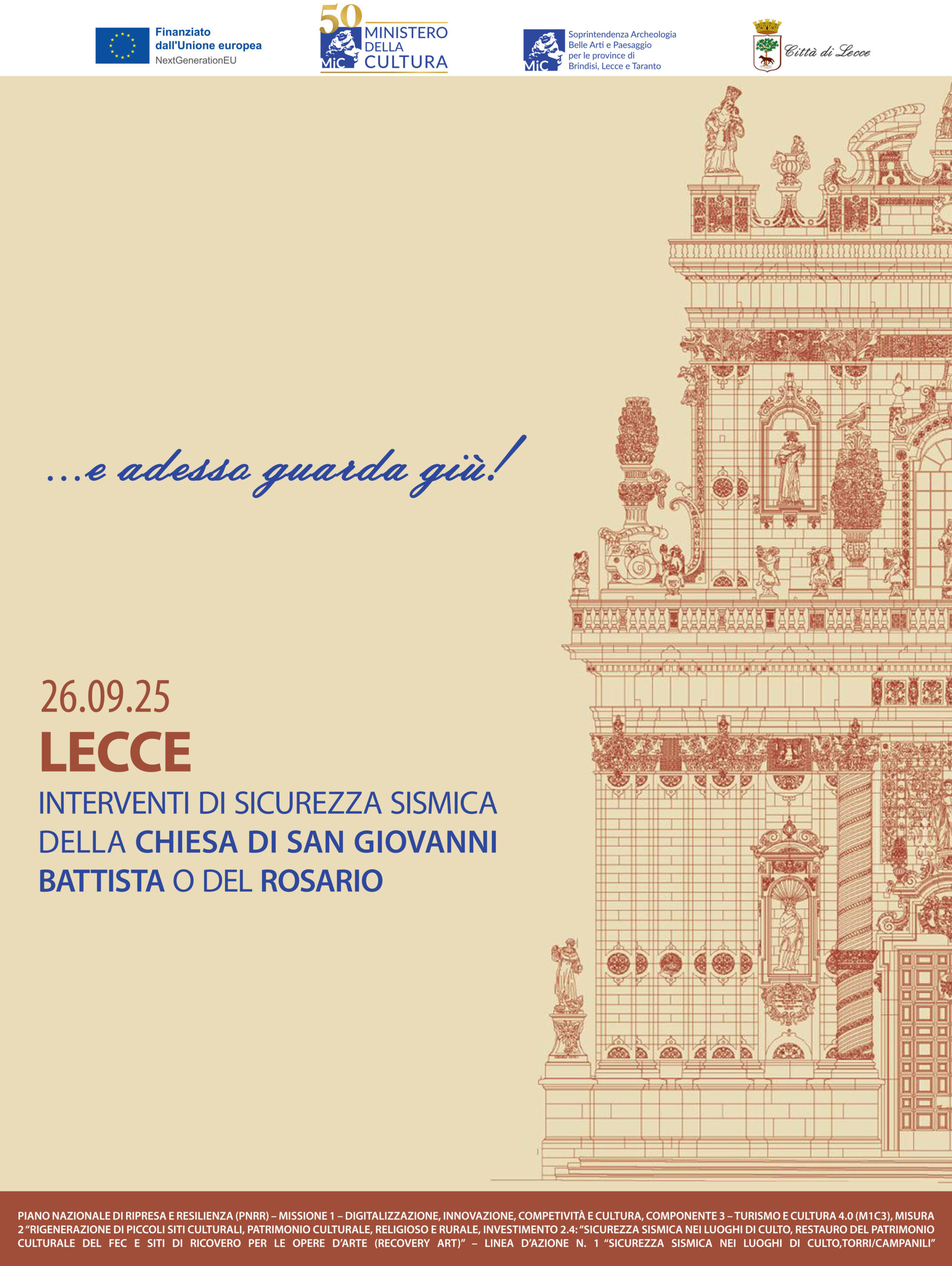 CONFERENZA STAMPA PER L’INTERVENTO DI MESSA IN SICUREZZA, CONSOLIDMENTO E RESTAURO DELLA FACCIATA  DELLA CHIESA DI SAN GIOVANNI BATTISTA AL ROSARIO