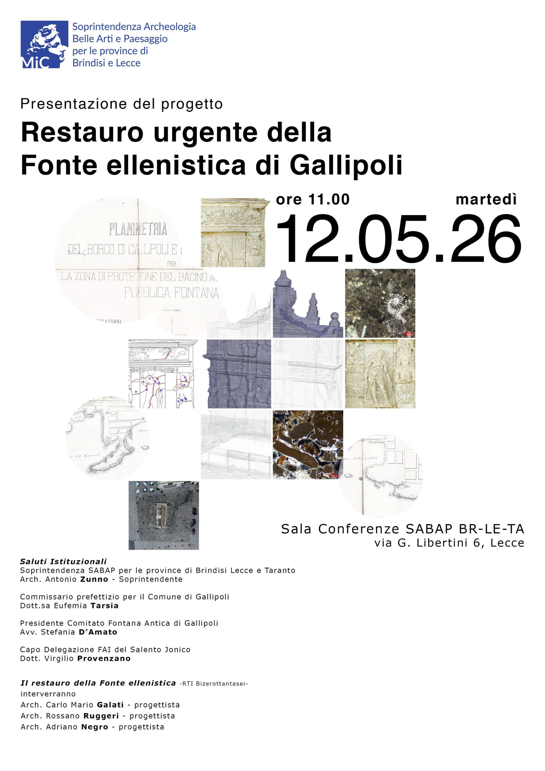 Restauro urgente della fonte Ellenistica di Gallipoli